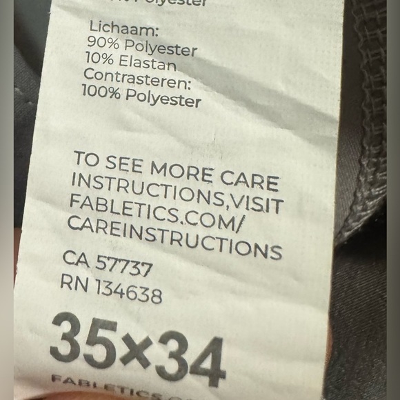 Fabletics Pants Men's Size 35 x 34 Gray Golf Lightweight Stretch Chino Gorpcore - Picture 10 of 12